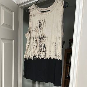 Torrid Tie-Dye Sleeveless Top - Black and Cream
